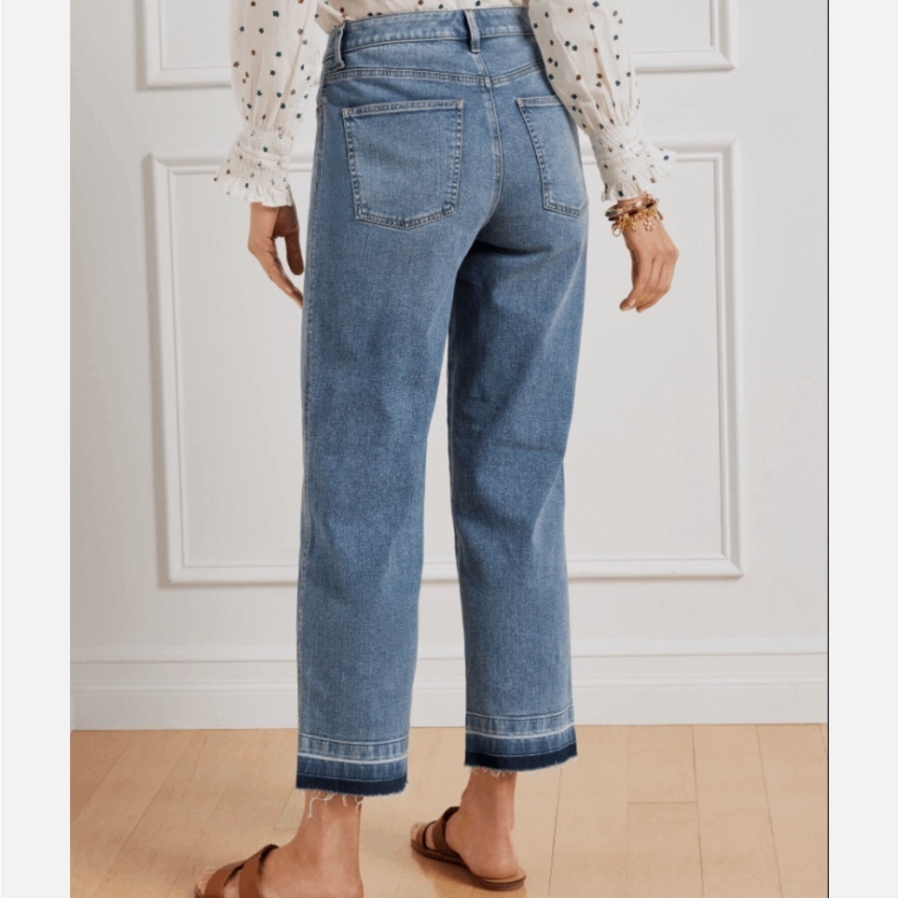 Talbots Raw Edge Released Hem Frayed Straight High Waist Ventura Ankle Jeans 2 - Picture 11 of 11